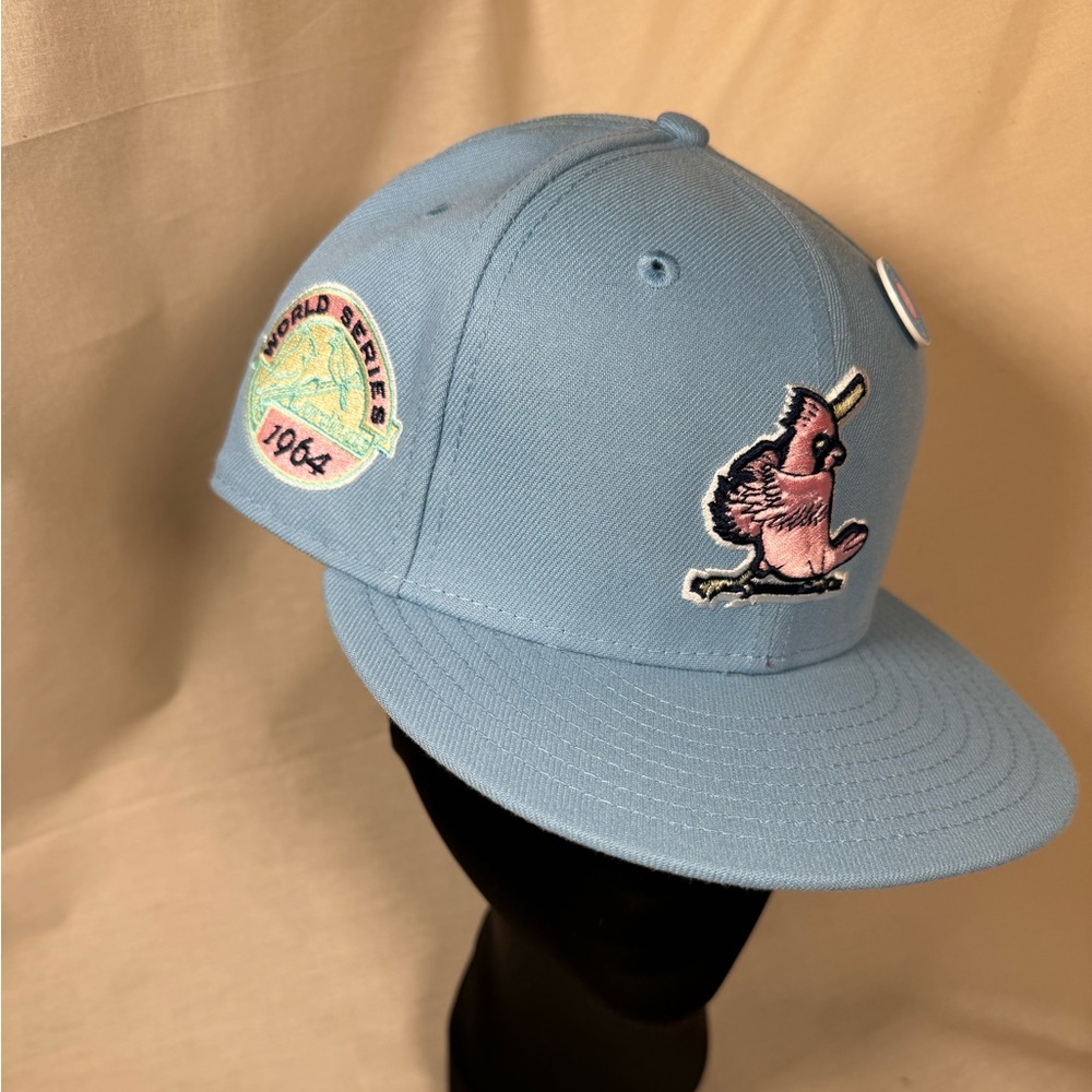 Hat Club, Cardinals 1964 World Series Patch, “cotton candy” Size 7 3/8